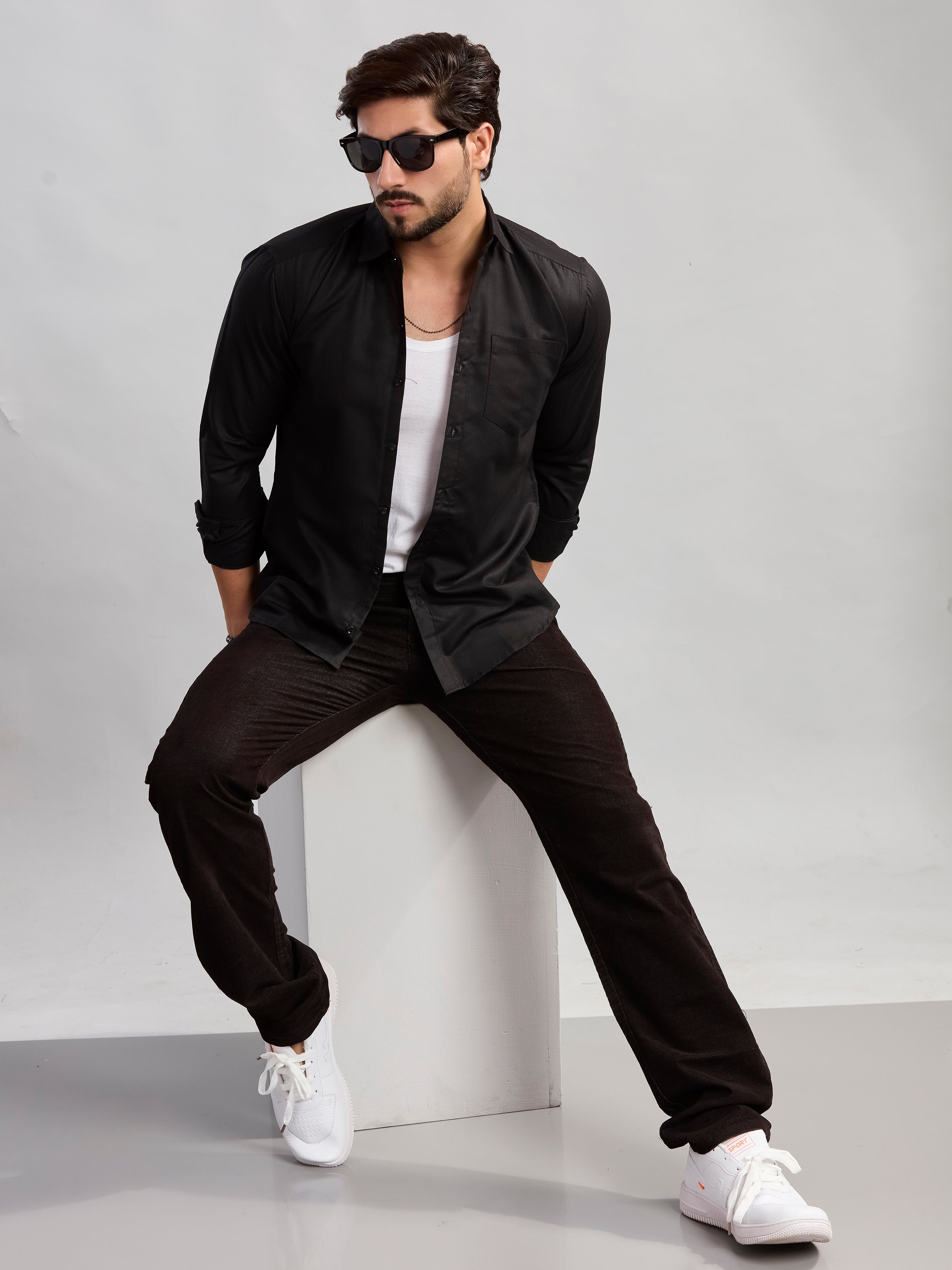 Black Heritage Twill Formal Shirt