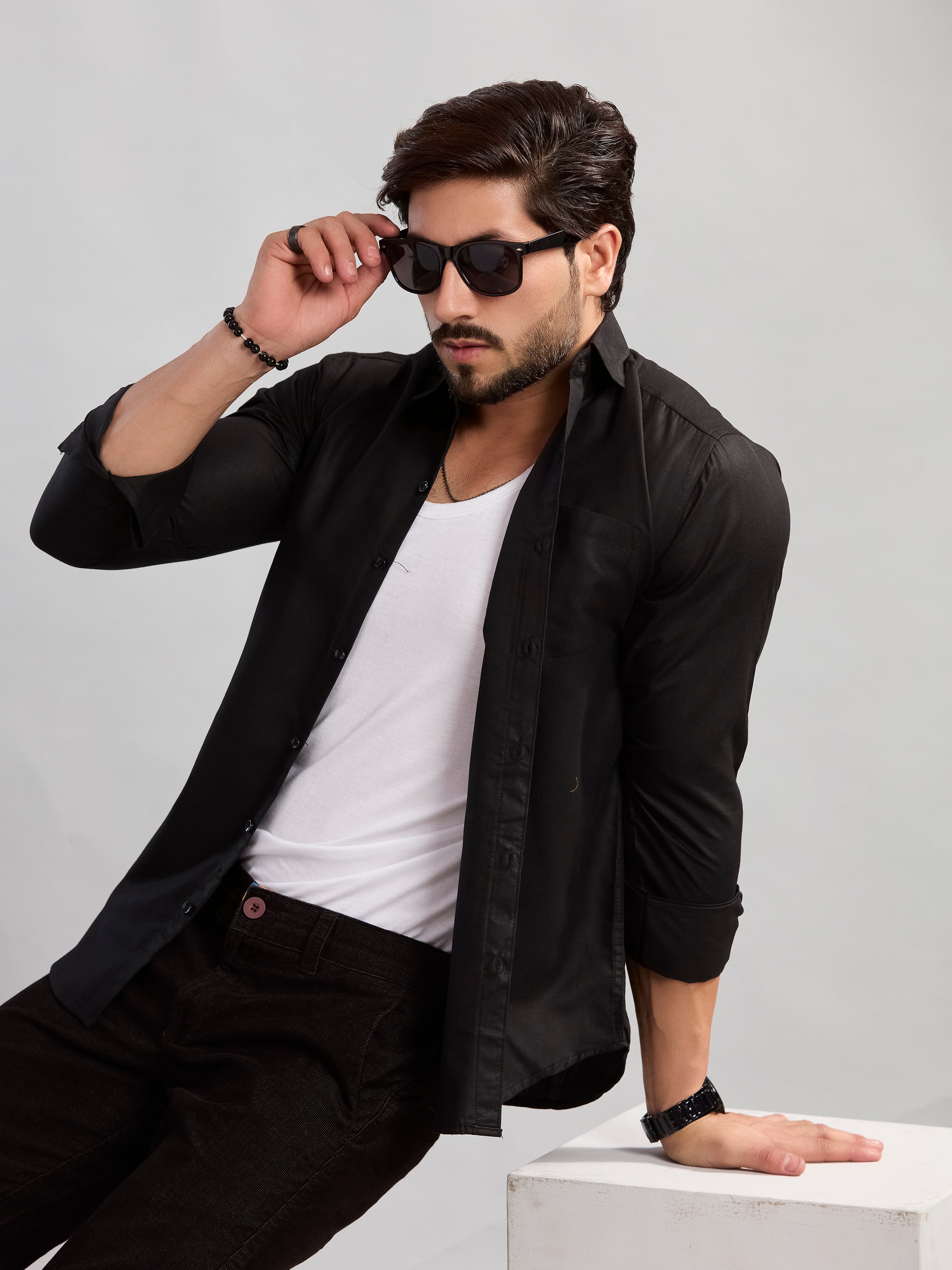 Black Heritage Twill Formal Shirt