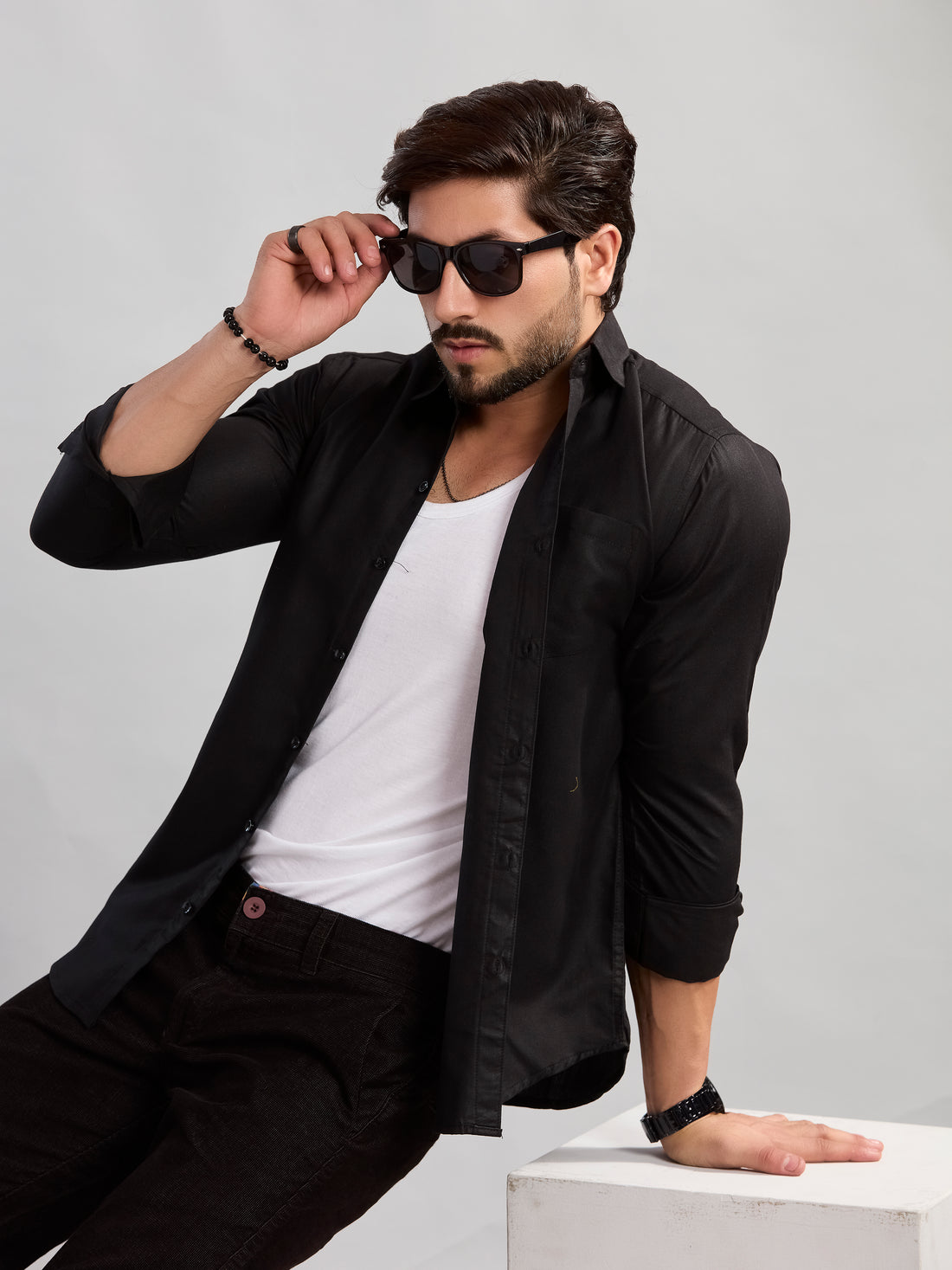 Black Heritage Twill Formal Shirt