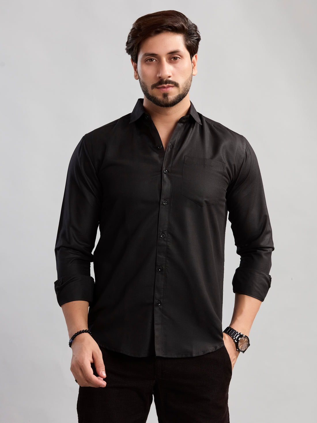 Black Heritage Twill Formal Shirt