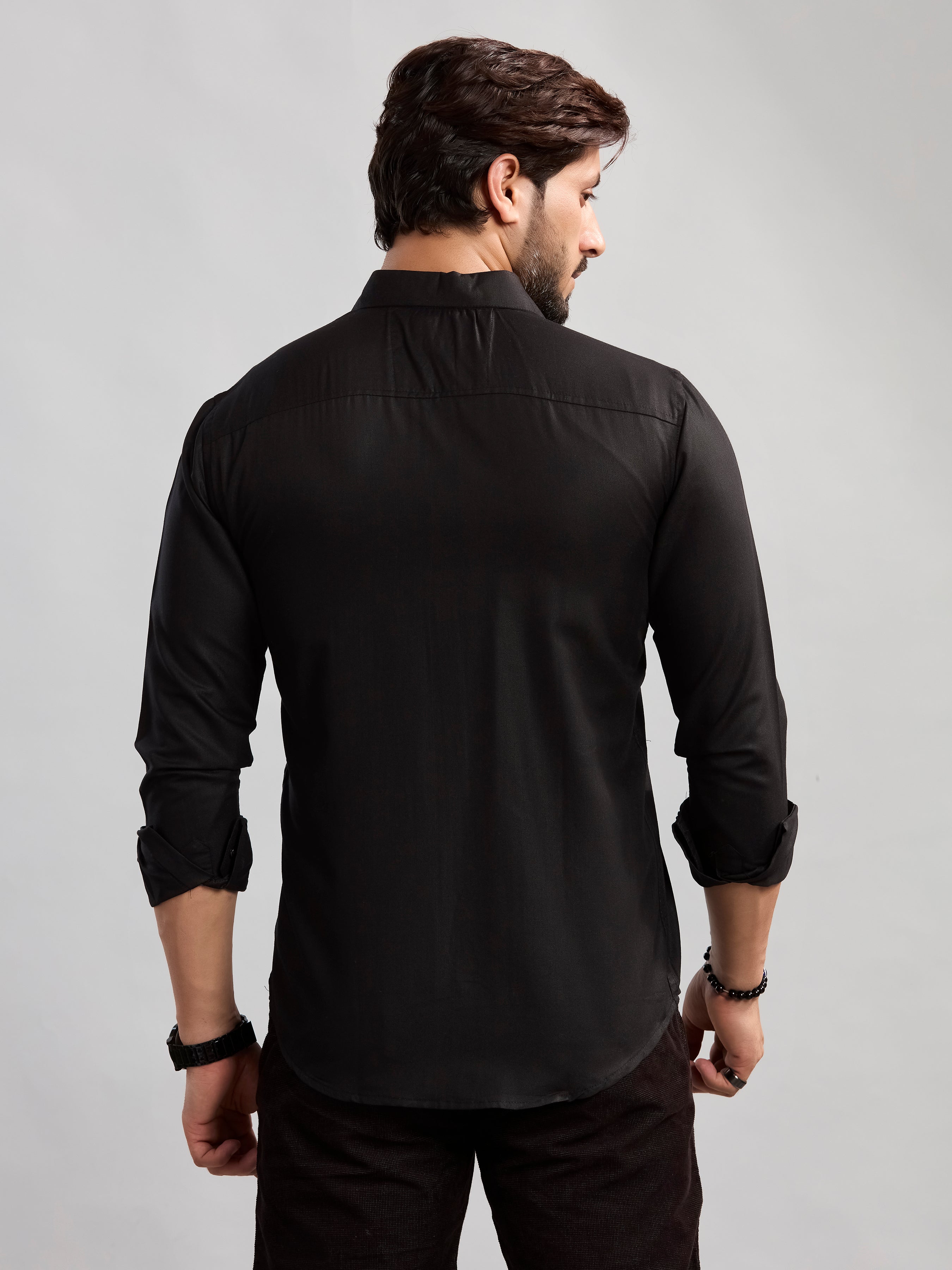 Black Heritage Twill Formal Shirt
