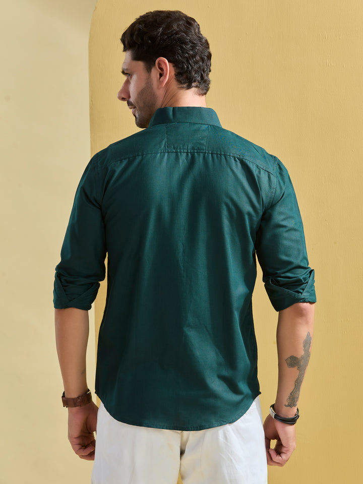 Bottle Green Regal Satin Shirt