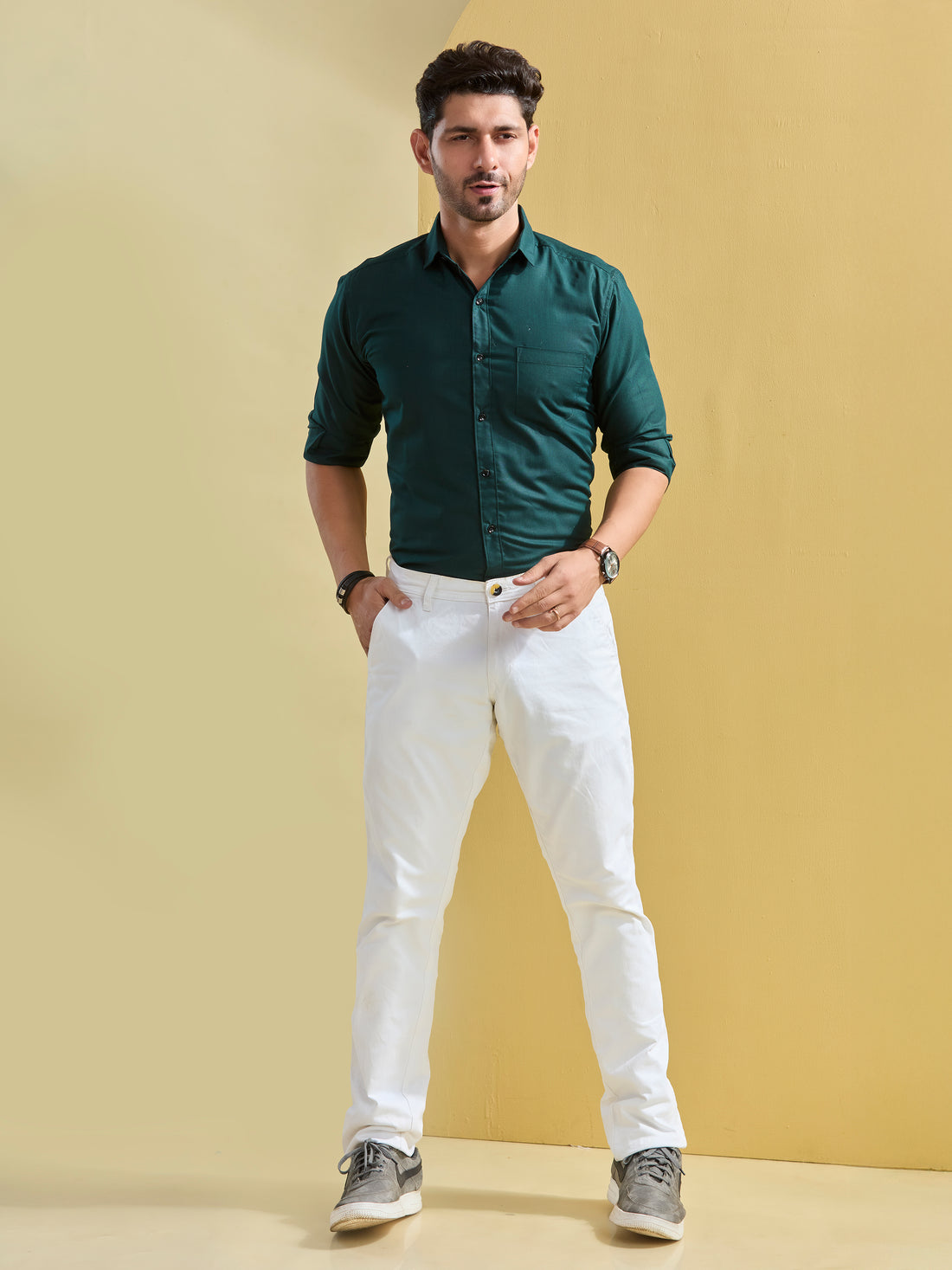 Bottle Green Regal Satin Shirt