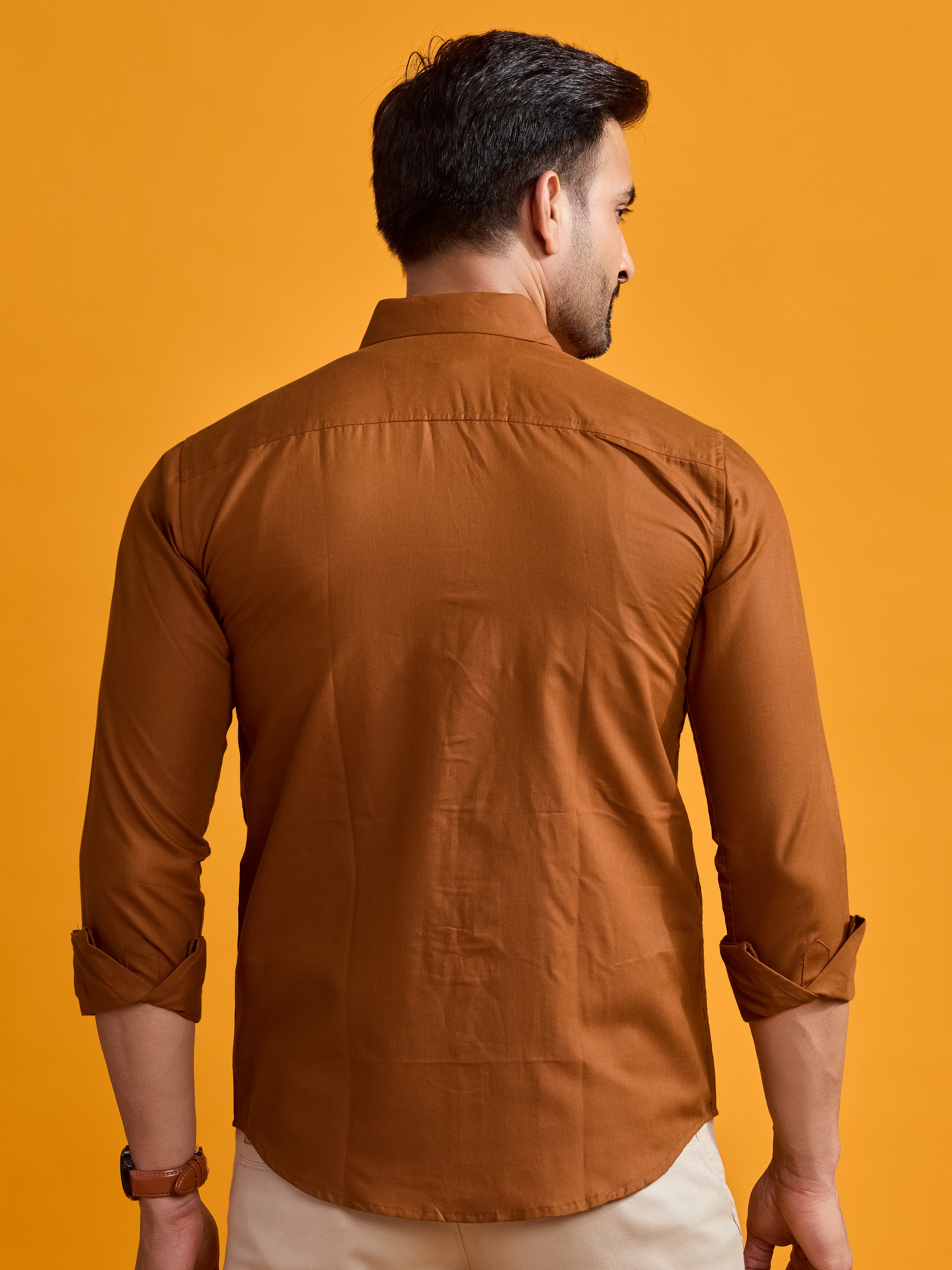 Copper Brown Luxe Cotton Twill Shirt