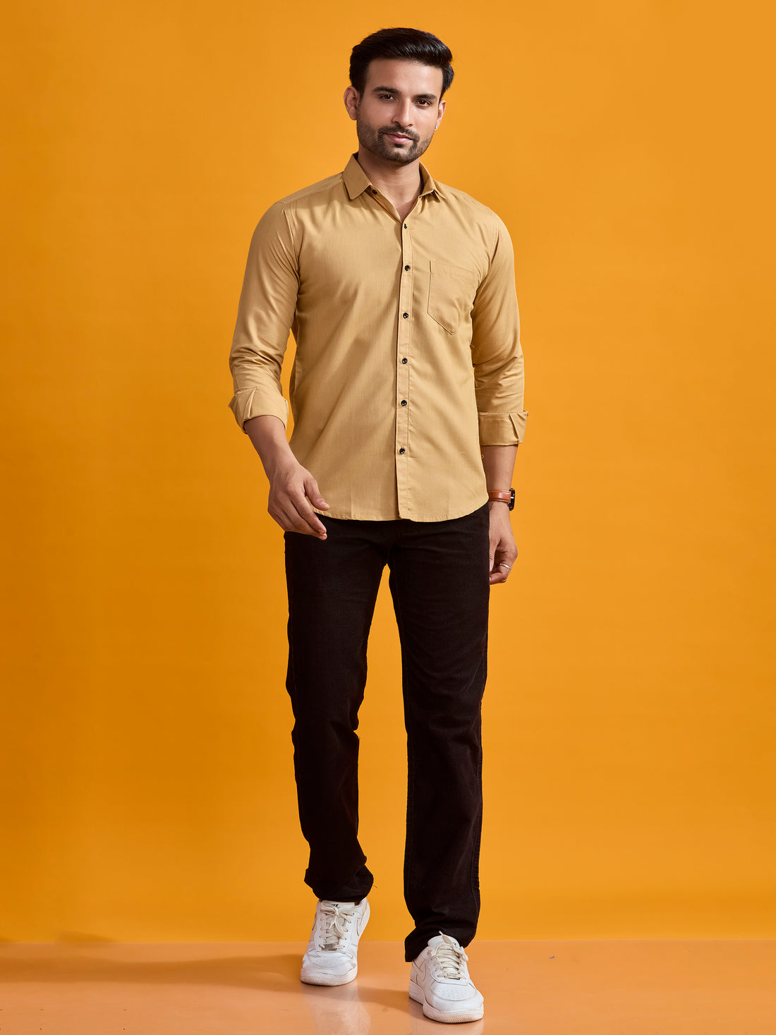 Khaki Brown Executive Linen Shirt