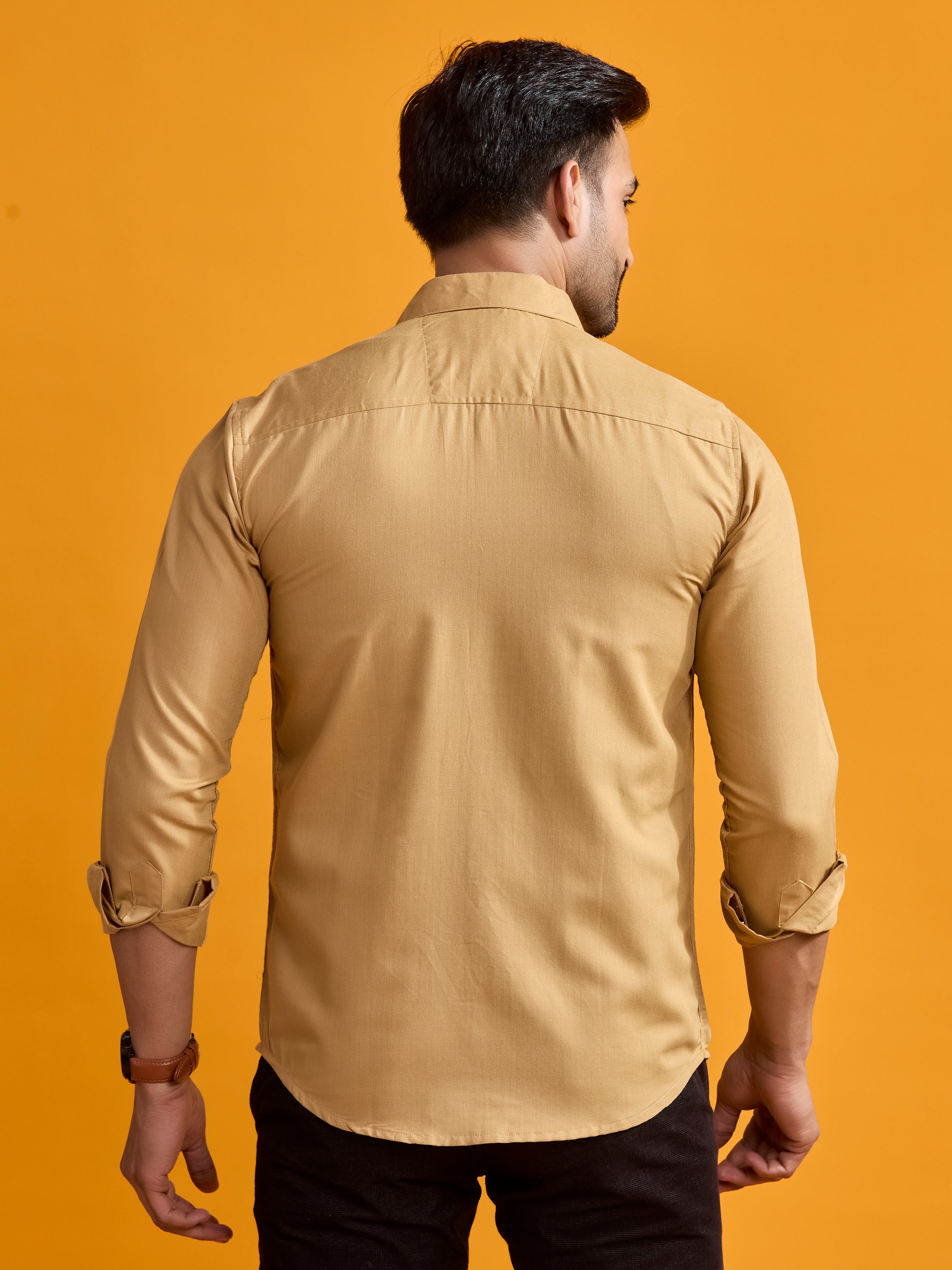 Khaki Brown Executive Linen Shirt