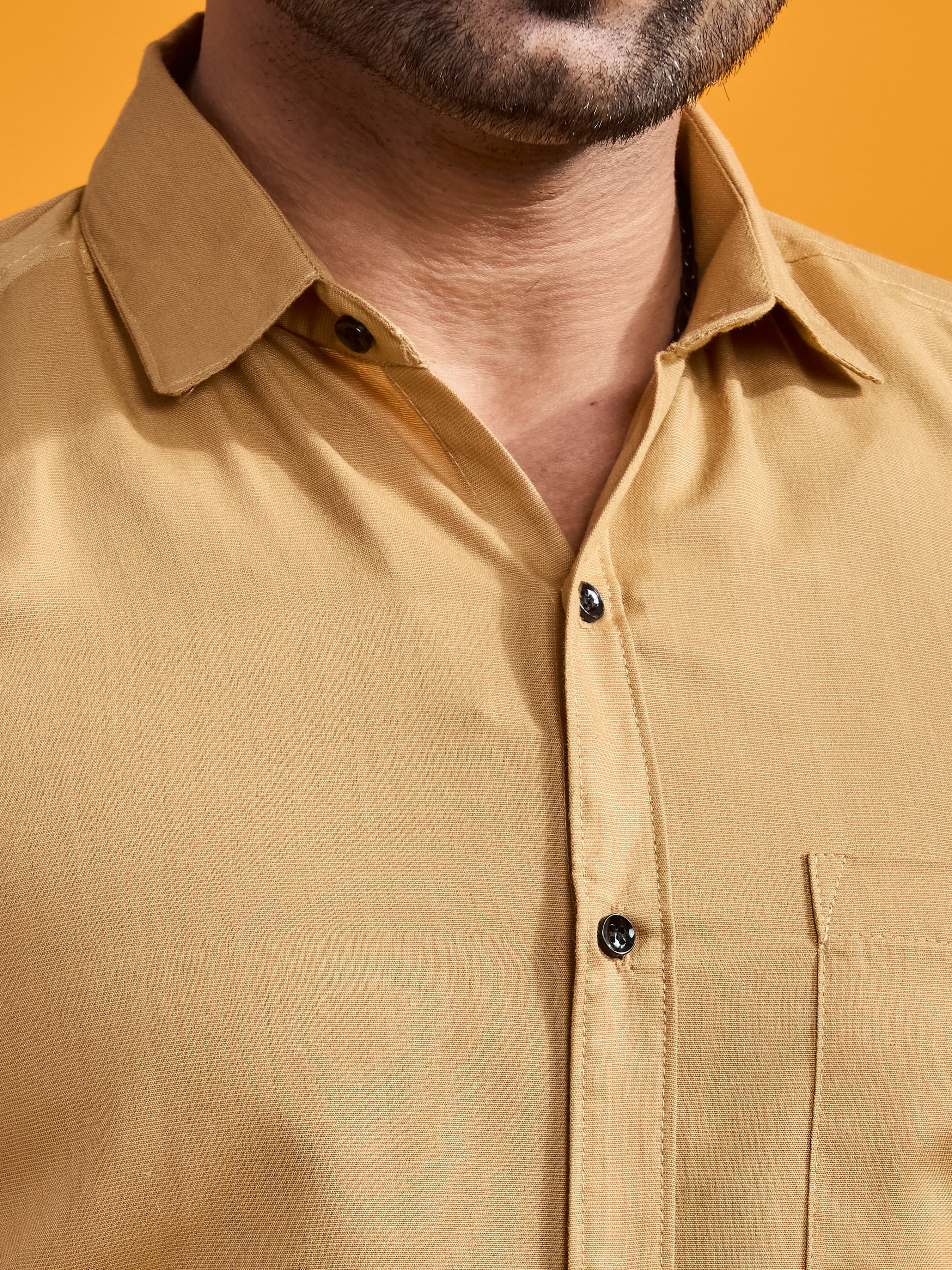 Khaki Brown Executive Linen Shirt