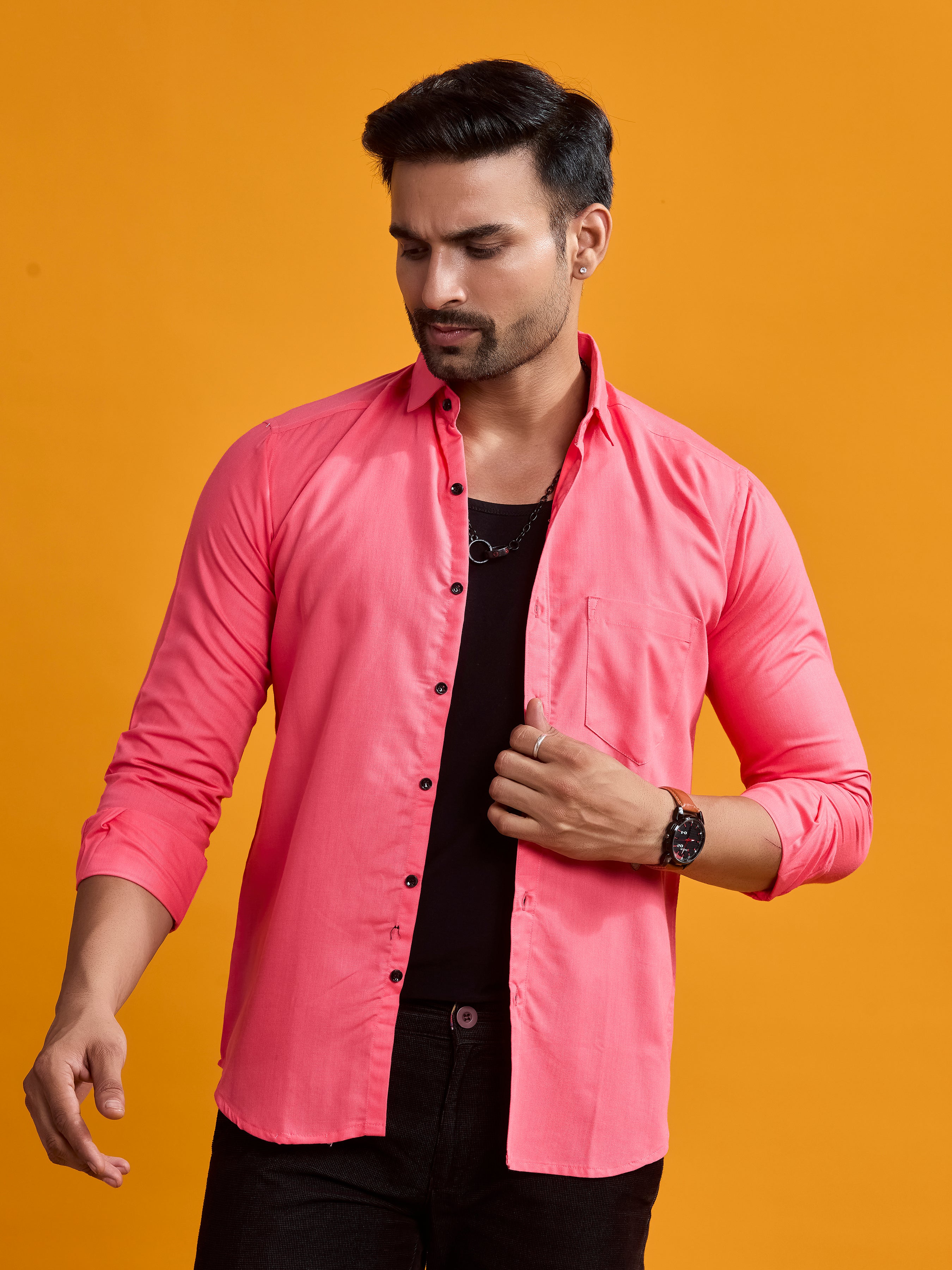 Dark Pink Luxe Satin Shirt
