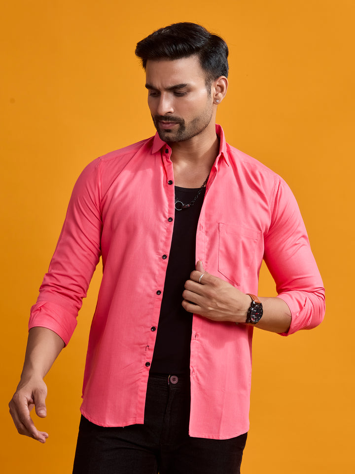 Dark Pink Luxe Satin Shirt