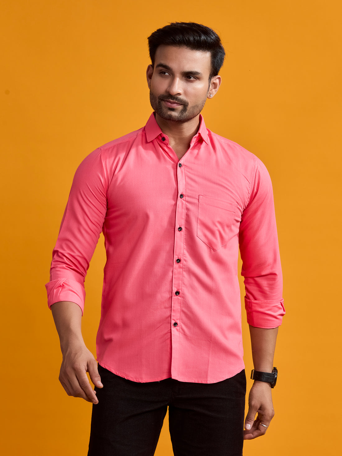 Dark Pink Luxe Satin Shirt