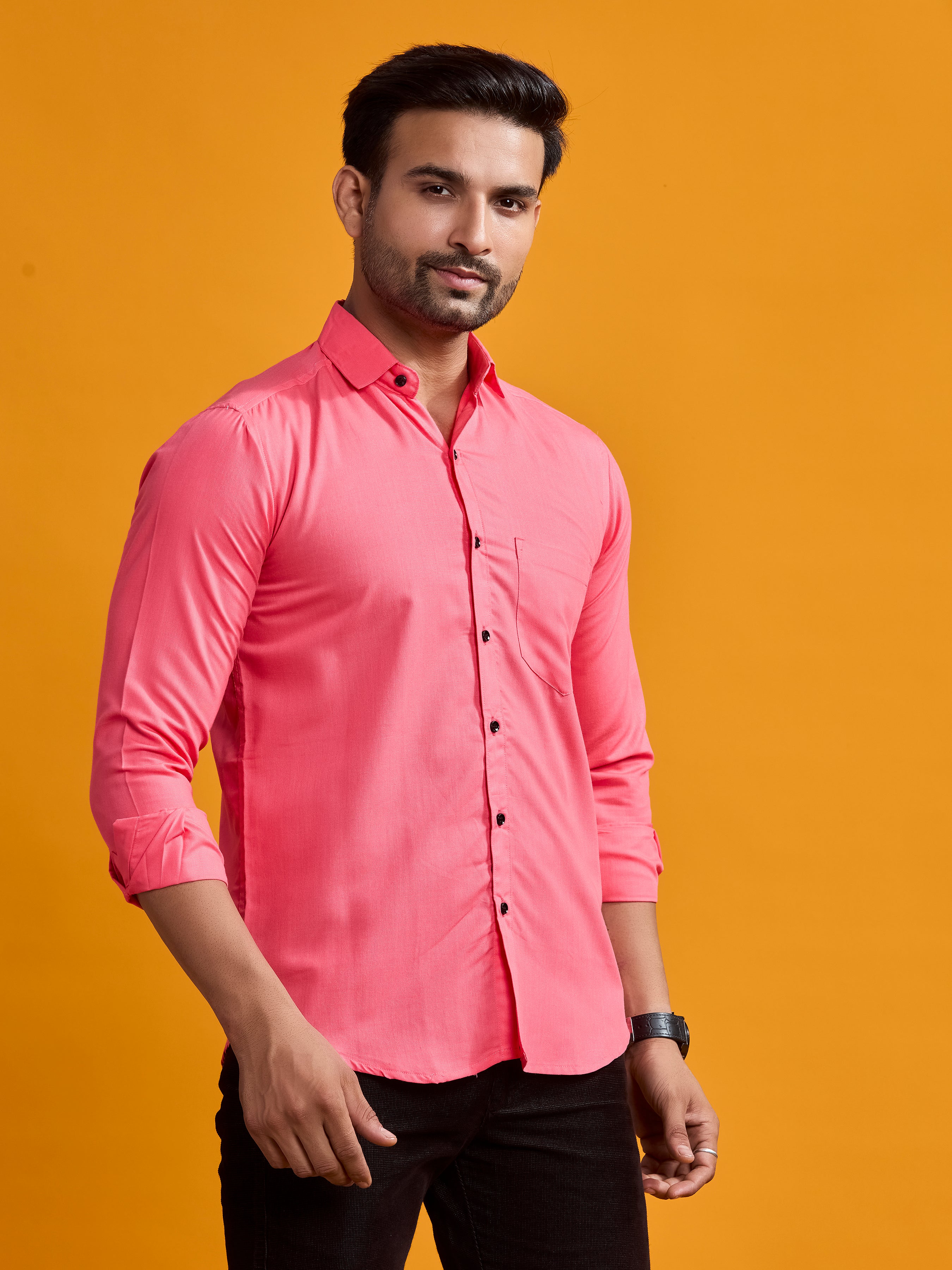 Dark Pink Luxe Satin Shirt