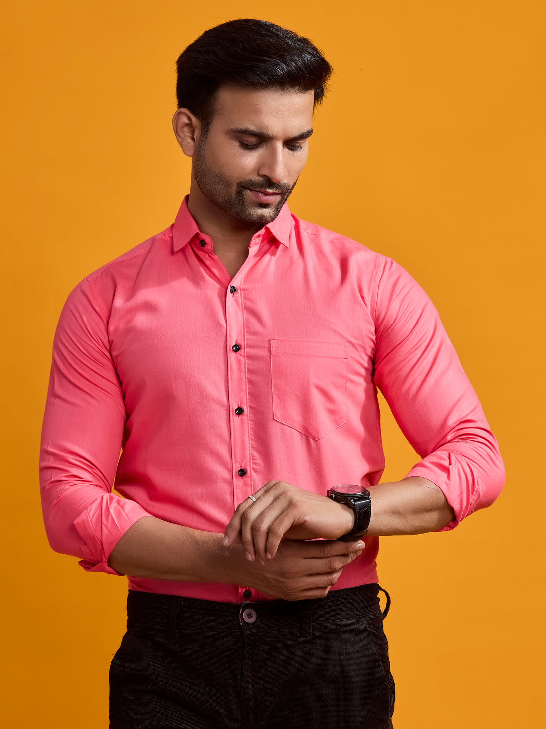 Dark Pink Luxe Satin Shirt