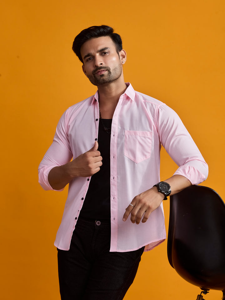 Pink Classic Satin Formal Shirt