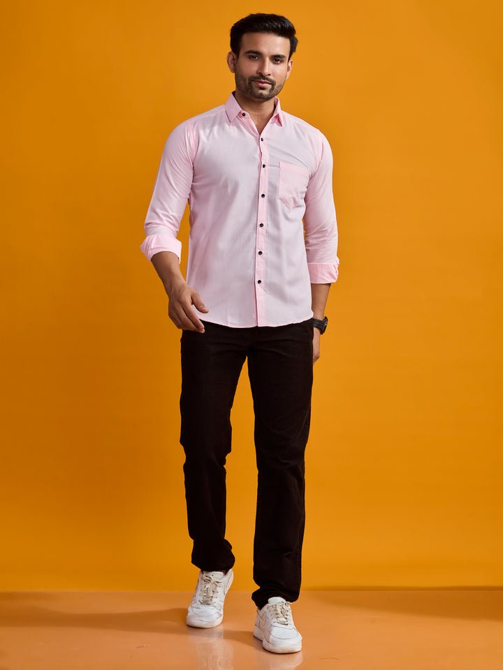 Pink Classic Satin Formal Shirt