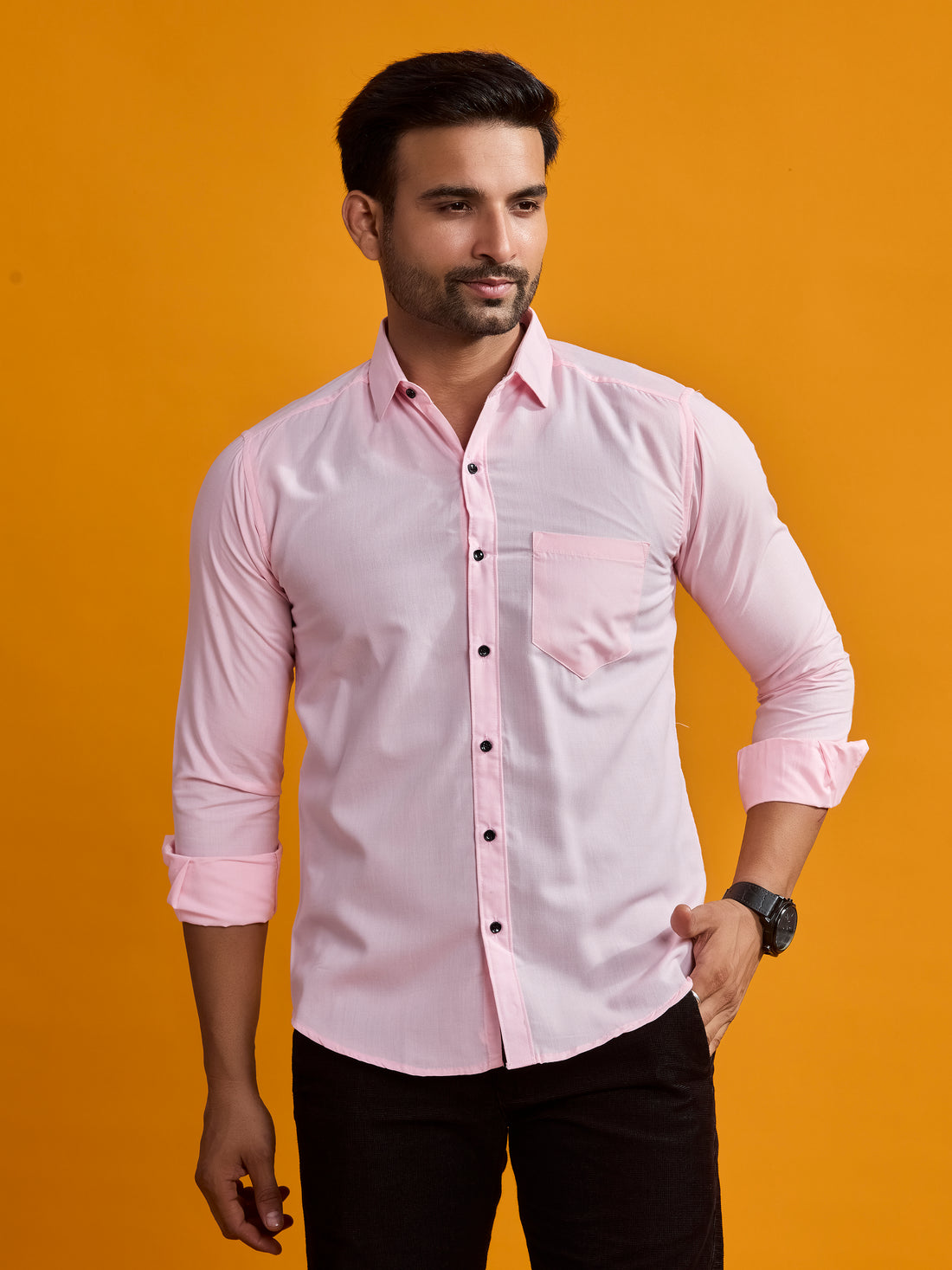 Pink Classic Satin Formal Shirt