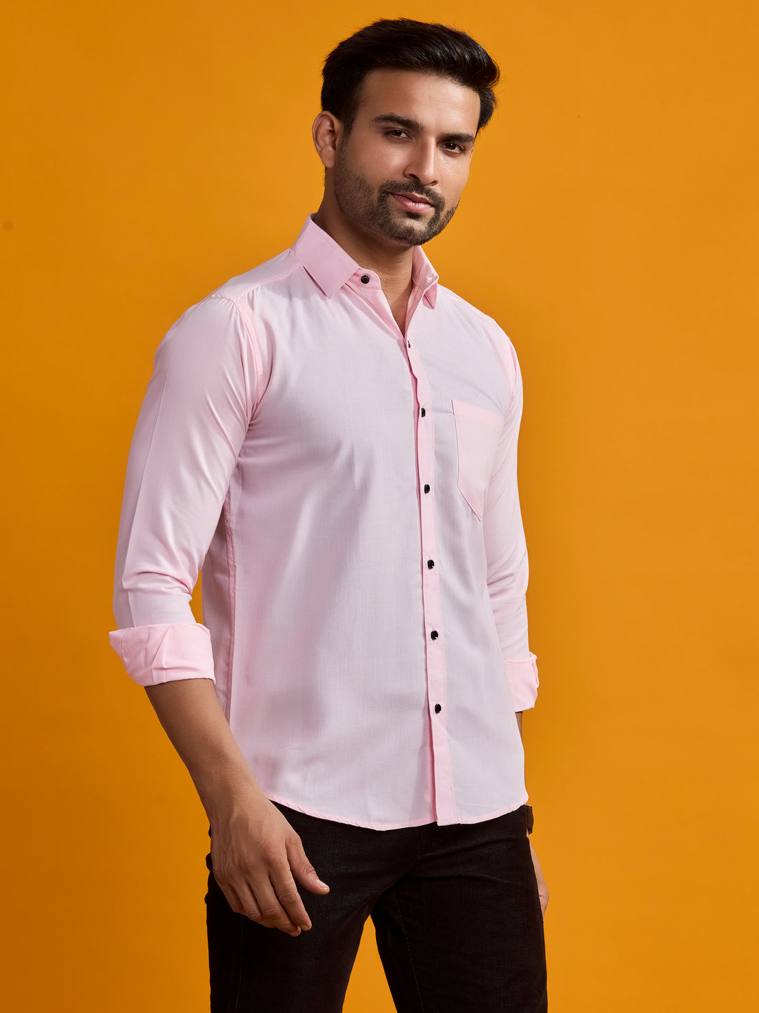 Pink Classic Satin Formal Shirt