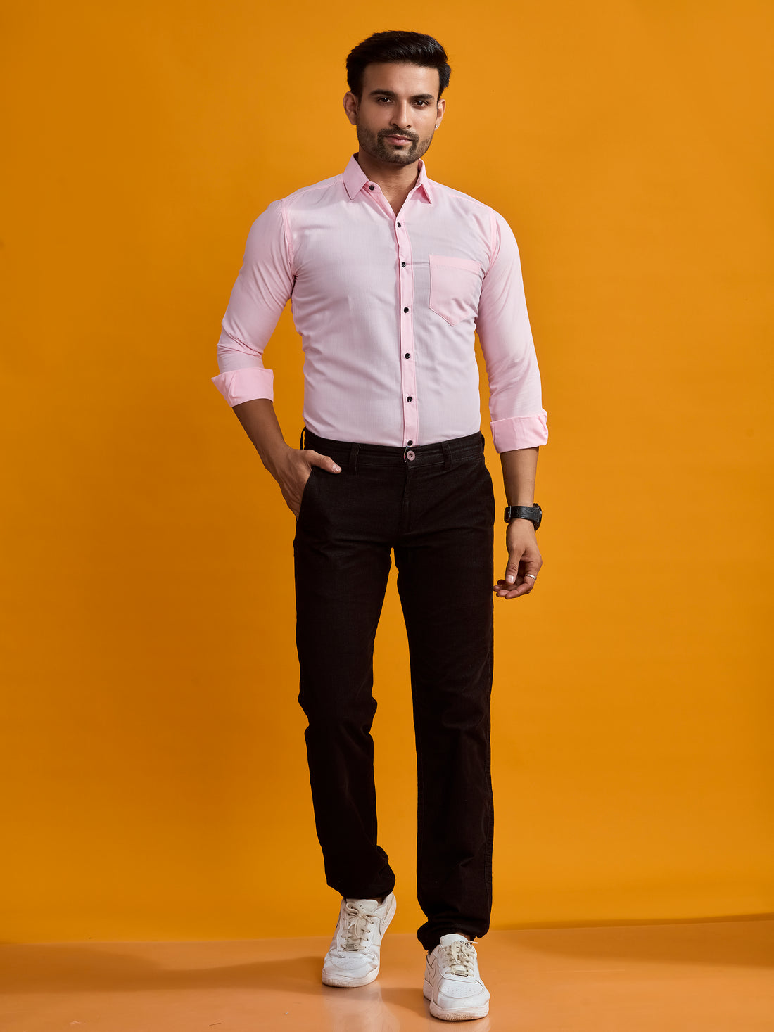 Pink Classic Satin Formal Shirt