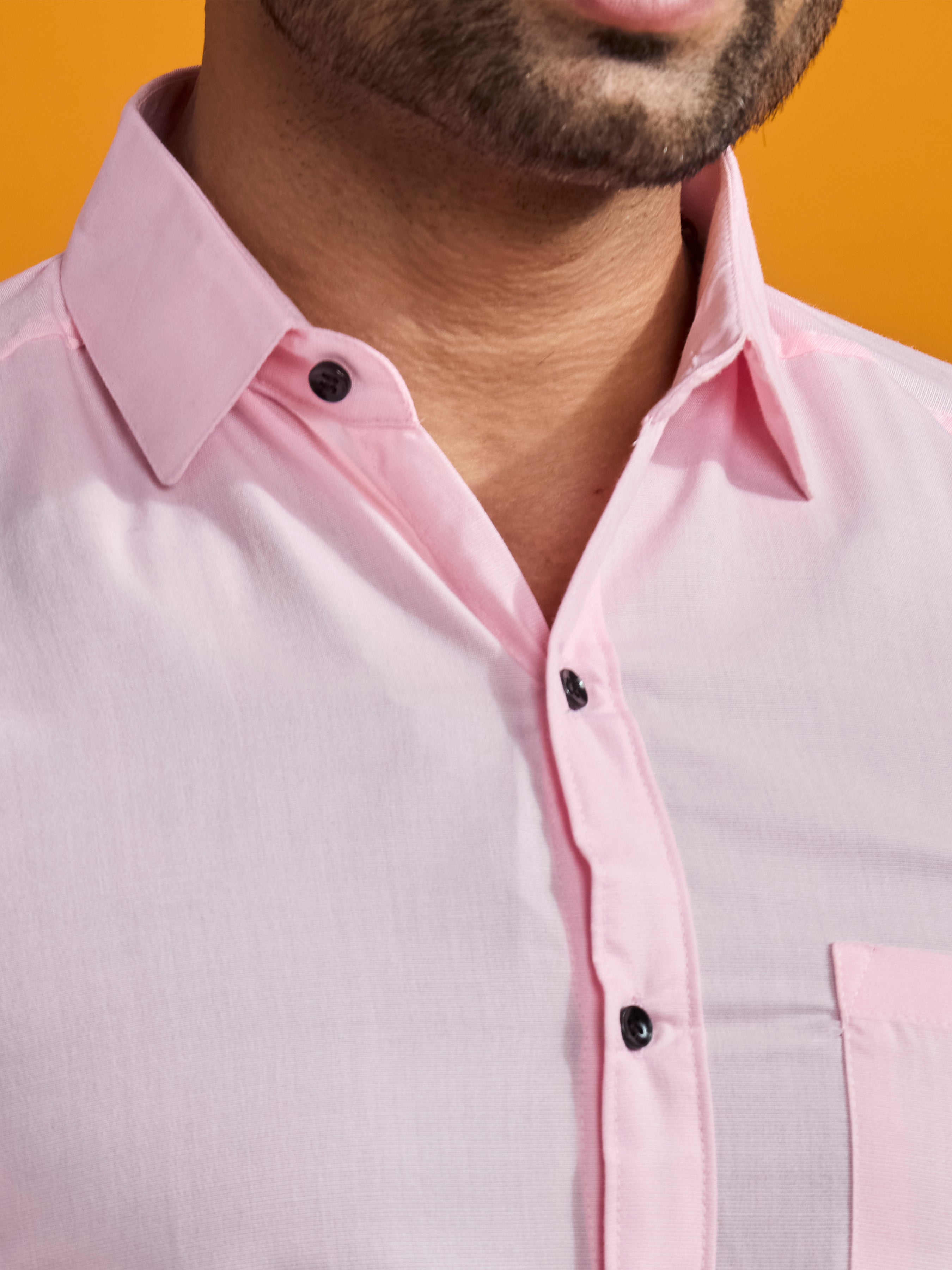 Pink Classic Satin Formal Shirt