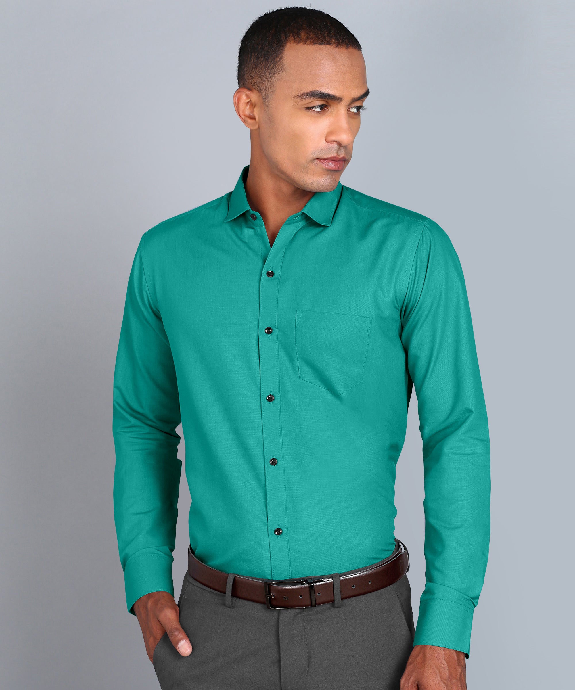 Sea Green Premium Cotton Shirt
